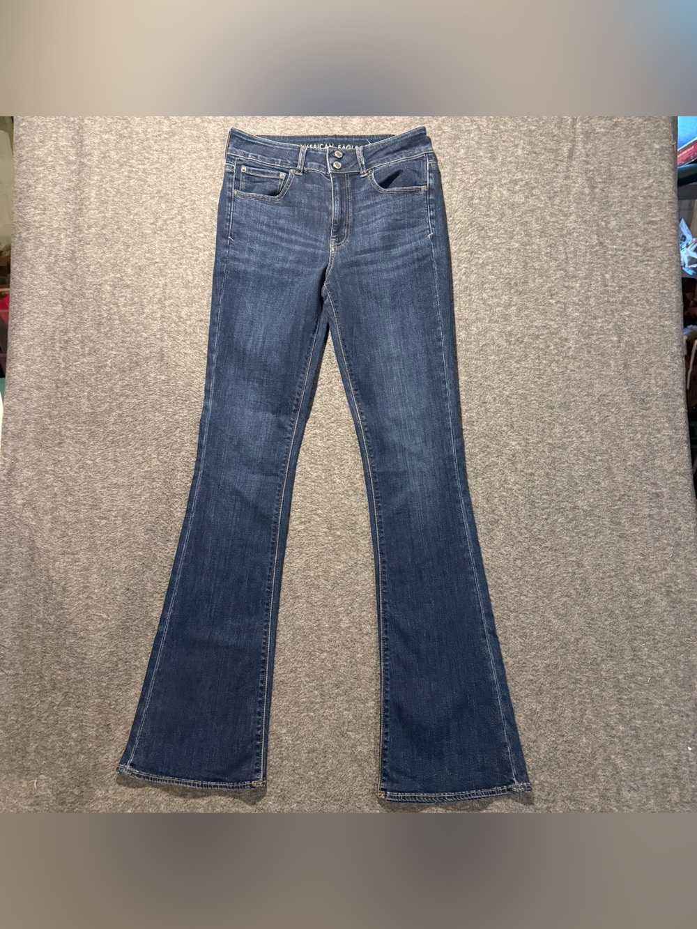 American Eagle Jeans Womens 10 XLong (fit 28x35) blue Hi Rise Artist Flare